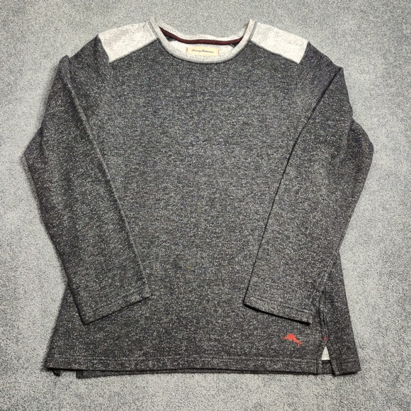 Tommy Bahama Shirt Mens M Gray Crew Neck Pullover Long Sleeve Casual Soft Cotton - Picture 1 of 9
